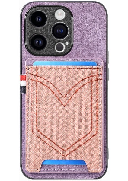 IPhone 14 Için Kılıf Pro Crad Yuvası Manyetik Araç Montaj Kot Cep Tasarımı (Yurt Dışından)