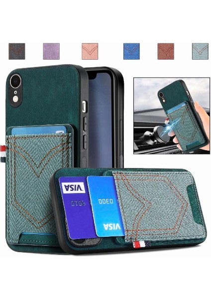 IPhone Xr Manyetik Araç Montaj Crad Yuvası Kot Cep Tasarımı (Yurt Dışından)