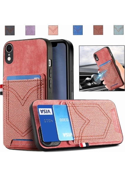IPhone Xr Manyetik Araç Montaj Crad Yuvası Kot Cep Tasarımı (Yurt Dışından)