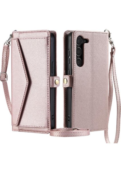 Samsung Galaxy S22 Fermuar Faturaları Yuvası Cüzdan Durumda Cüzdan Crossbody Durumda (Yurt Dışından)