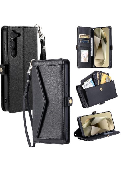 Samsung Galaxy S22 Artı Kart Tutucu Fermuar Faturaları Için Cüzdan Crossbody Durumda (Yurt Dışından)