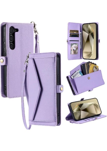 Samsung Galaxy S22 Artı Kart Tutucu Fermuar Faturaları Için Cüzdan Crossbody Durumda (Yurt Dışından)
