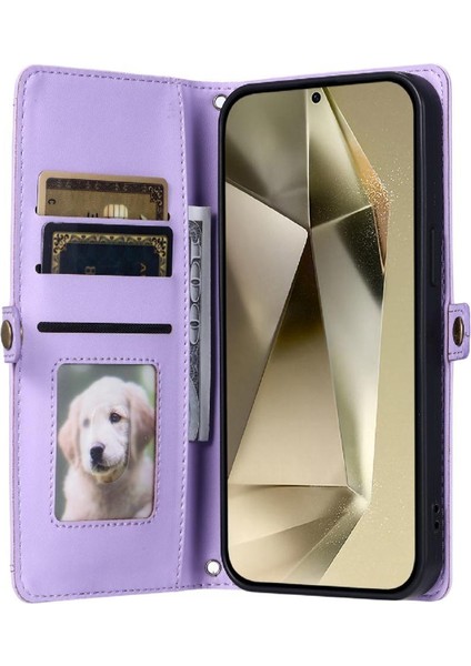 Samsung Galaxy S22 Artı Kart Tutucu Fermuar Faturaları Için Cüzdan Crossbody Durumda (Yurt Dışından)