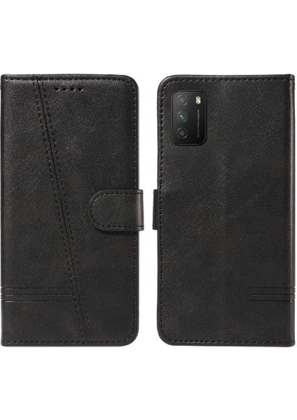 Xiaomi Redmi 9t Için Filp Durumda Preslenmiş Pu Deri Cüzdan Telefon Kılıfı ile (Yurt Dışından)