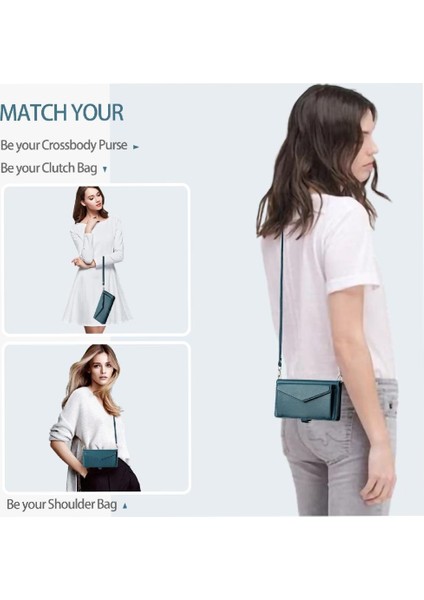 Samsung Galaxy S22 Fermuar Faturaları Yuvası Cüzdan Durumda Cüzdan Crossbody Durumda (Yurt Dışından)