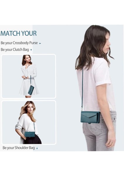 Samsung Galaxy S23 Için Cüzdan Crossbody Durumda Kart Tutucu Fermuar Faturaları Yuvası (Yurt Dışından)