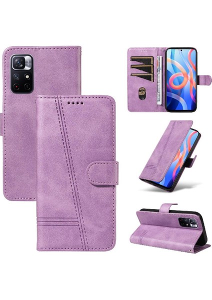 Xiaomi Poco M4 Pro 5g Için Filp Durumda Ayrılabilir Siyah Bilezik Preslenmiş Pu (Yurt Dışından)