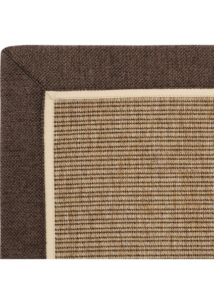 Madrid Art 03 Balkon Halısı Hasır Doku Mutfak Halısı Çift Bordürlü Ithal Sisal Halı Yolluk