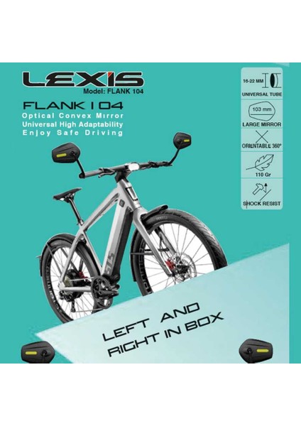 Flank 104 Universal Gidon Ucu Bağlantılı Bisiklet/e-Bike/e-Scooter/atv/motosiklet Aynas fırsatları