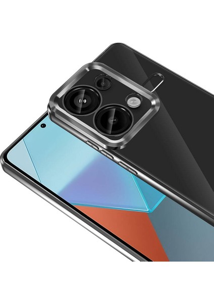 Xiaomi Redmi Note 13 Pro 4g Uyumlu Kılıf Şeffaf Logo Gösteren Parlak Renkli Kenarlı Kapak