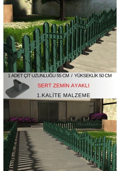 Dekoratif Plastik Alan Oluşturma ve Bahçe Çiti 1 ADET ÇİT (Y: 50 CM / G: 55 CM) SERT ZEMİN AYAKLI