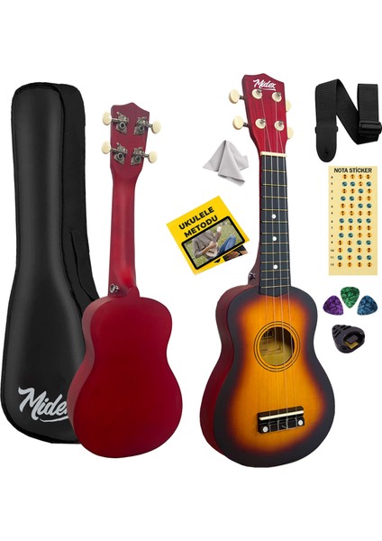 UKX-901SB Sunburs Soprano Ukulele (Askı Çanta Metod Pena)
