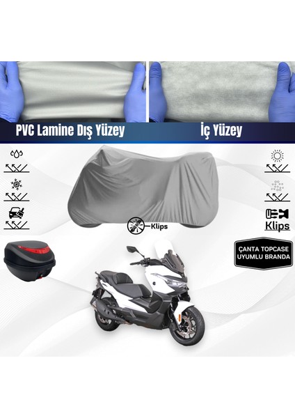 Ultra Shop Voge Sr4 Maksi 350 Motosiklet Brandası Çanta Topcase Uyumlu Motor Brandası