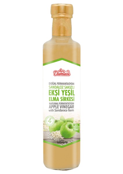 Arıdamlası Doğal Fermantasyon Sandoloz Sakızlı Yeşil Elma Sirkesi