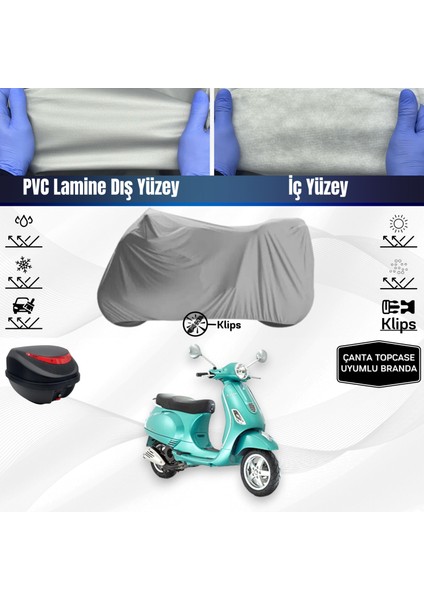 Ultra Shop Vespa Lx 150 3V I.e Motosiklet Brandası Çanta Topcase Uyumlu Motor Brandası