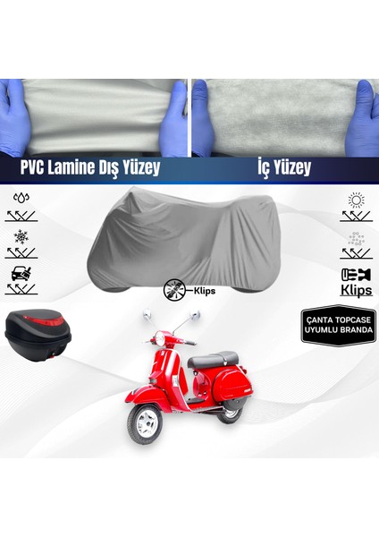 Ultra Shop Vespa Px 200 Motosiklet Brandası Çanta Topcase Uyumlu Motor Brandası