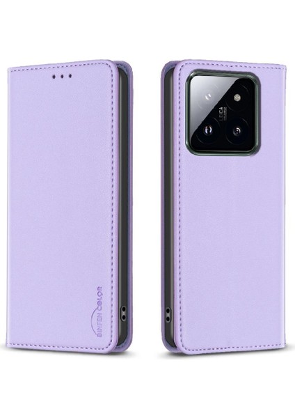 Xiaomi 14 Pro Manyetik Cüzdan Çoklu Kart Yuvası Iş Pu Için Flip Case (Yurt Dışından)