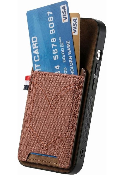 IPhone 15 Için Kılıf Pro Crad Yuvası Manyetik Araç Montaj Kot Cep Tasarımı (Yurt Dışından) fiyatları