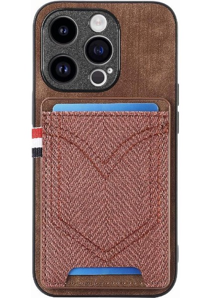 IPhone 15 Için Kılıf Pro Crad Yuvası Manyetik Araç Montaj Kot Cep Tasarımı (Yurt Dışından) modelleri