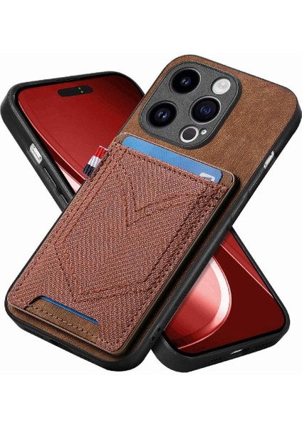 IPhone 15 Için Kılıf Pro Crad Yuvası Manyetik Araç Montaj Kot Cep Tasarımı (Yurt Dışından) indirimleri