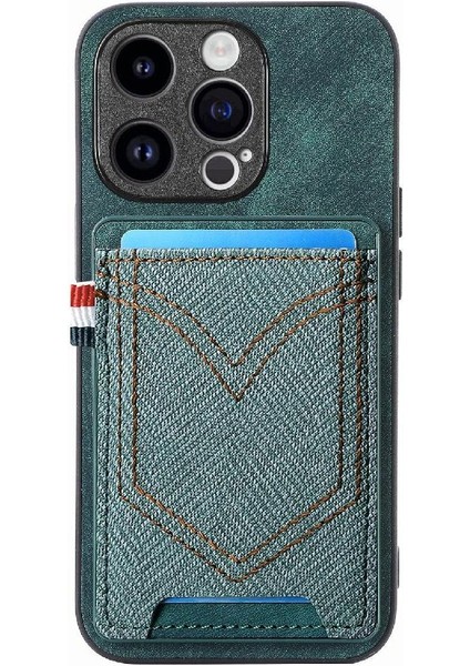 IPhone 15 Için Kılıf Pro Crad Yuvası Manyetik Araç Montaj Kot Cep Tasarımı (Yurt Dışından) indirimleri