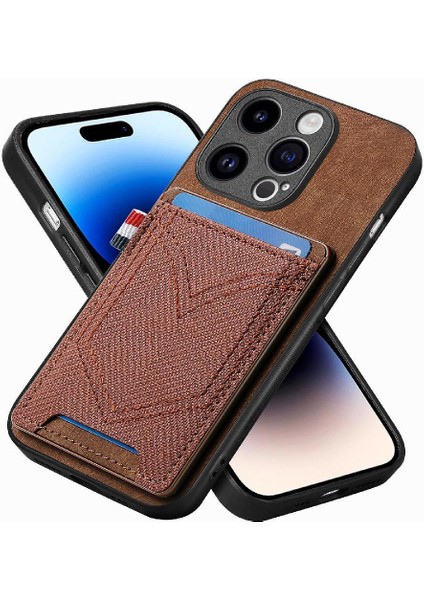 IPhone 14 Için Kılıf Pro Max Manyetik Araç Montaj Crad Yuvası Kot Cep (Yurt Dışından)