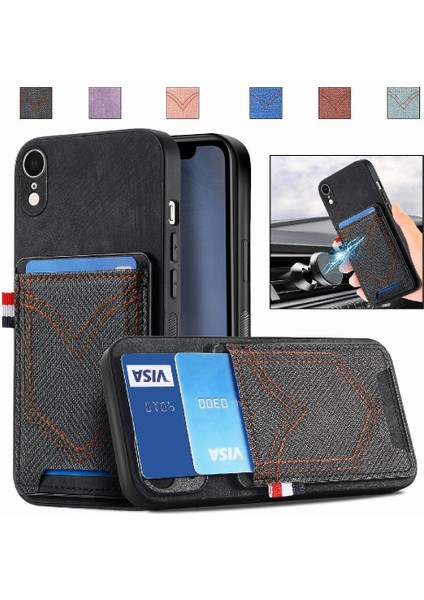 IPhone Xr Manyetik Araç Montaj Crad Yuvası Kot Cep Tasarımı (Yurt Dışından)
