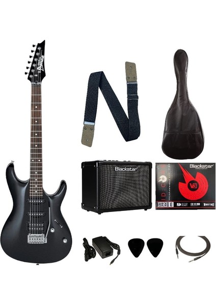 GSA60-BKN Gıo Sa Serisi Siyah Elektro Gitar Seti