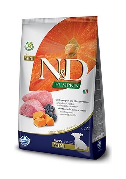Pumpkin Balkabaklı Kuzu Etli Küçük Irk Yavru Köpek Maması 2.5 kg