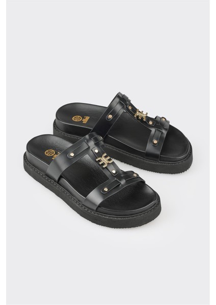 Siyah Deri Kadın Spor Terlik fiyatları