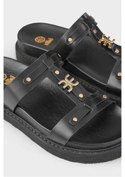 Siyah Deri Kadın Spor Terlik indirimleri