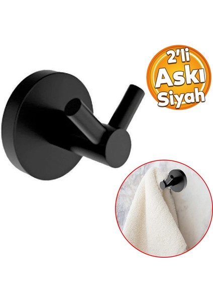 Metal Sağlam Aparat Vidalı Lavabo Banyo Wc Bez Havlu Çatal Askı Siyah Tuvalet Kağıtlık 3'lü Set fiyatları