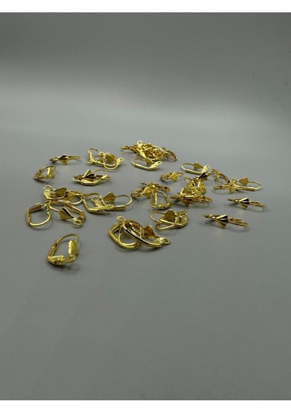 Yapraklı Küpe Kancası Gold Renk 50 Adet