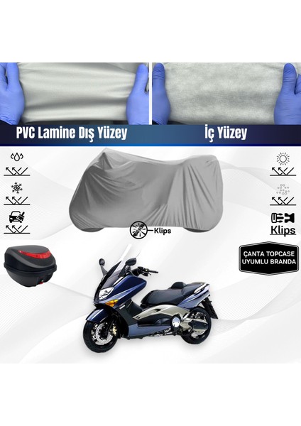 Ultra Shop Yamaha Tmax 500 Motosiklet Brandası Çanta Topcase Uyumlu Motor Brandası