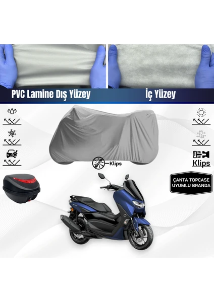 Ultra Shop Yamaha Nmax 155 Motosiklet Brandası Çanta Topcase Uyumlu Motor Brandası