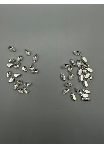 7X15(1.5 Cm) Mekik Kasalı Dikme Cam Taş 50 Adet Beyaz