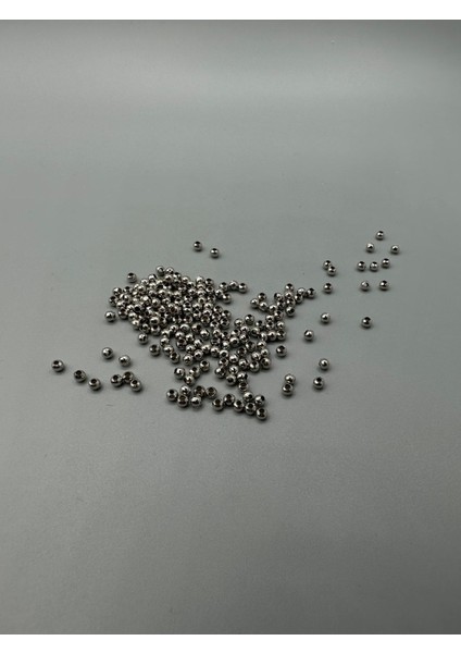 4 mm Metal Yuvarlak Ara Aparatı Gümüş 100 Adet Takı Malzemeleri