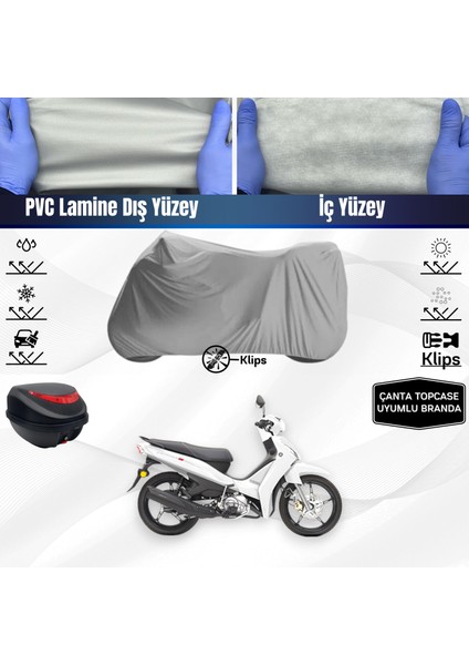 Ultra Shop Yamaha Crypton Motosiklet Brandası Çanta Topcase Uyumlu Motor Brandası