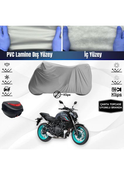 Ultra Shop Yamaha Mt-07 Abs Motosiklet Brandası Çanta Topcase Uyumlu Motor Brandası