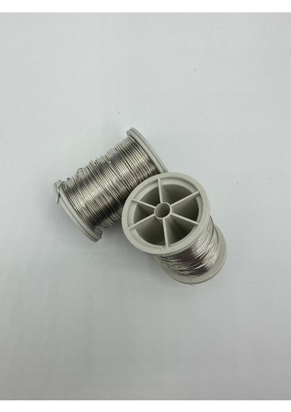 2 Makara Gümüş Renk Filografi Taç Teli 0.6 mm Takı Gelin Taçı Çiçek Teli 0,60