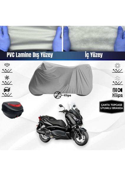 Ultra Shop Yamaha X-Max 125 Iron Max Abs Motosiklet Brandası Çanta Topcase Uyumlu Motor Brandası