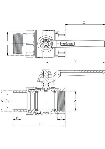 Rekorlu Küresel Vana Pirinç - 2'' - DN50