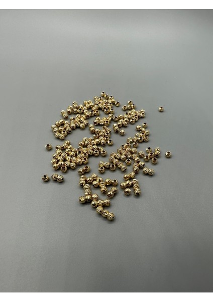 100 Adet Kararma Yapmaz Gold Dorika Boncuk 4 mm Ara Aparatı Takı Malzemeleri
