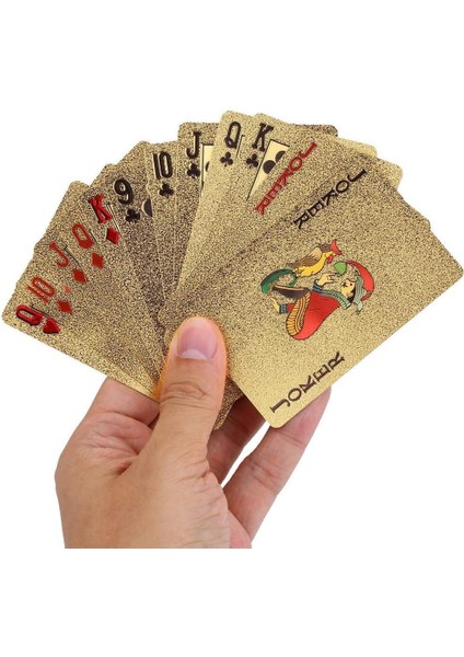 Tekno Trust Iskambil Kağıdı Altın Renk Plastik Parlak Su Geçirmez Poker Parti Oyun Kartı