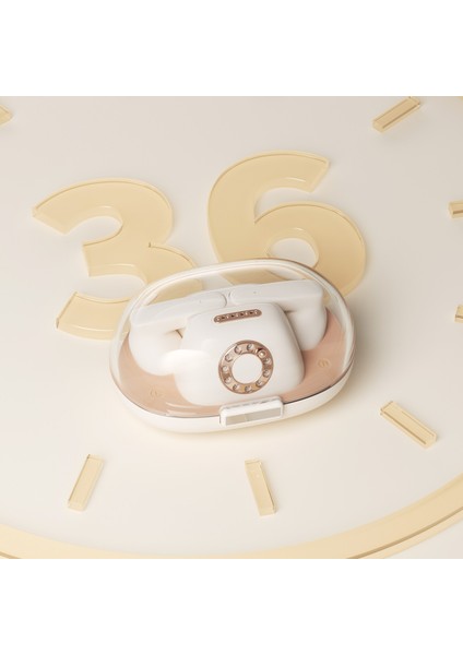 Icarer Ailesi Retro Telefon Şekli Kablosuz Kulaklık Bluetooth 5.3 Kulaklık - Beyaz (Yurt Dışından) fiyatları