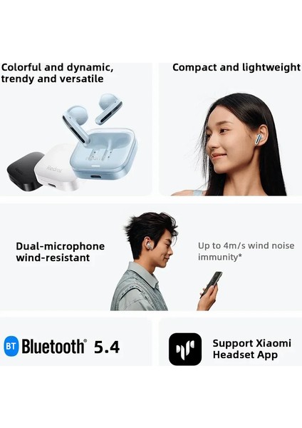 Xıaomı Redmi Buds 6 Aktif Bluetooth Kablosuz Kulaklık Yarı Kulak Içi Derin Bas Müzik Kulaklığı - Mavi (Yurt Dışından) fiyatları
