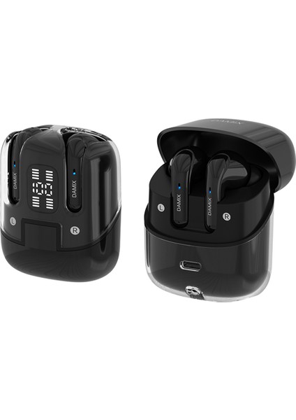 Dx-16 Bluetooth 5.5 Kablosuz Gürültü Önleyici Kulaklık (4 Adet Kulaklık) LED Dijital Ekranlı - Siyah (Yurt Dışından) fiyatları