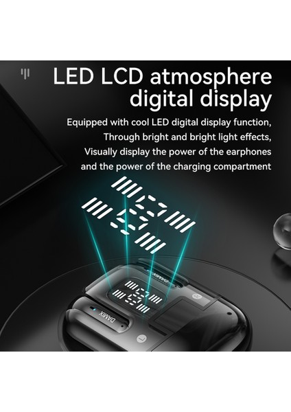 Dx-16 Bluetooth 5.5 Kablosuz Gürültü Önleyici Kulaklık (4 Adet Kulaklık) LED Dijital Ekranlı - Siyah (Yurt Dışından) indirimleri