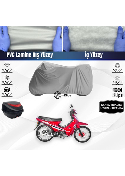 Ultra Shop Yukı YK100-7 Paşa Uyumlu Motosiklet Brandası Çanta Topcase Uyumlu Motor Brandası