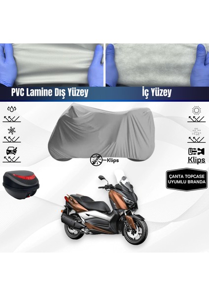 Ultra Shop Yamaha X-Max 300 Iron Max Abs Uyumlu Motosiklet Brandası Çanta Topcase Uyumlu Motor Brandası